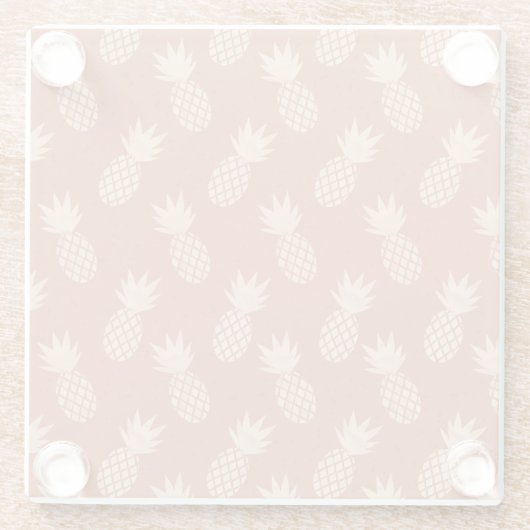 Muster Terracotta & Peach Tropical Pineapse Glasuntersetzer (Rückseite)