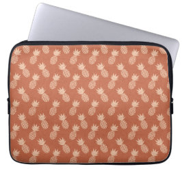 Muster Terracotta & Peach Tropical Pineapse Laptopschutzhülle