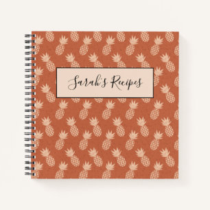 Muster Terracotta & Peach Tropical Pineapse Notizblock