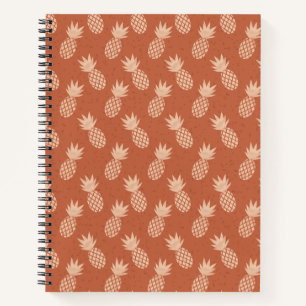 Muster Terracotta & Peach Tropical Pineapse Notizblock