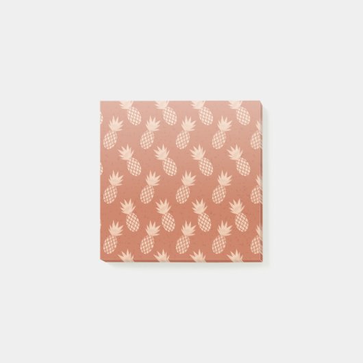 Muster Terracotta & Peach Tropical Pineapse Post-it Klebezettel (Vorderseite)