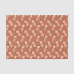 Muster Terracotta & Peach Tropical Pineapse Seidenpapier