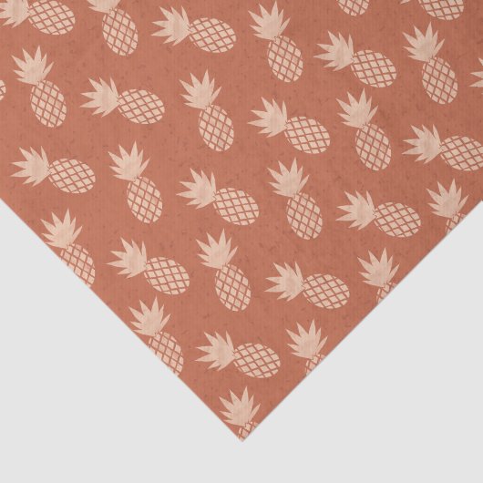 Muster Terracotta & Peach Tropical Pineapse Seidenpapier (Ausschnitt)