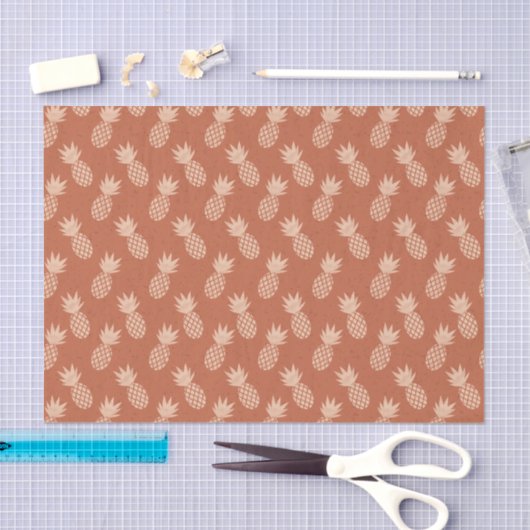 Muster Terracotta & Peach Tropical Pineapse Seidenpapier (Handwerk)
