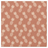 Muster Terracotta & Peach Tropical Pineapse Stoff (Nahaufnahme)