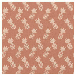 Muster Terracotta & Peach Tropical Pineapse Stoff