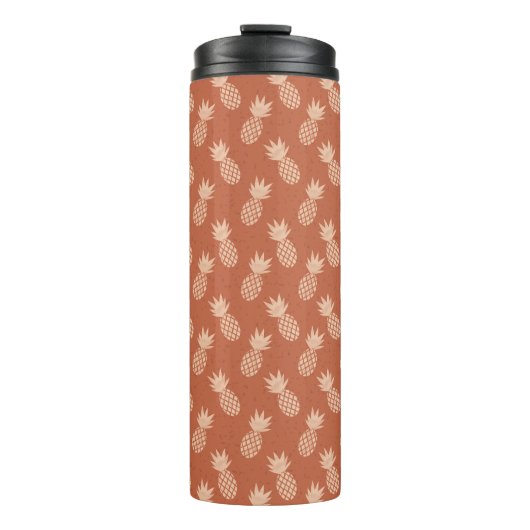 Muster Terracotta & Peach Tropical Pineapse Thermosbecher (Vorderseite)