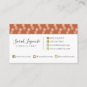 Muster Terracotta & Peach Tropical Pineapse Visitenkarte (Rückseite)