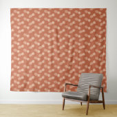 Muster Terracotta & Peach Tropical Pineapse Wandteppich (Beispiel (Horizontal))