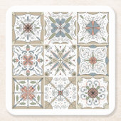 Muster Tile Mosaik Rechteckiger Pappuntersetzer (Vorderseite)