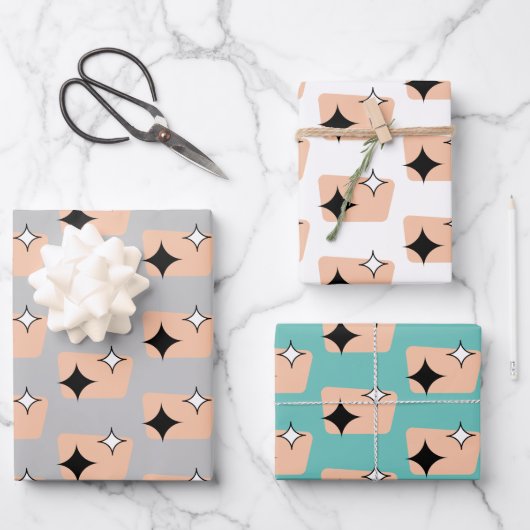 Muster Trio Geschenkpapier Set (Vorderseite)