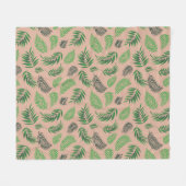 Muster tropischer Blätter 10 Fleecedecke (Vorderseite (Horizontal))