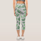 Muster tropischer Blätter 11 Capri Leggings (Rückseite)