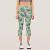 Muster tropischer Blätter 11 Capri Leggings (Vorderseite)