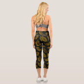 Muster tropischer Blätter 14 Capri Leggings (Rückseite)