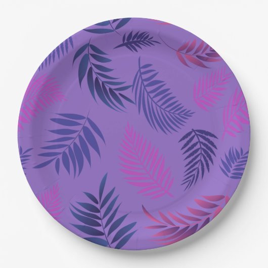 Muster tropischer Blätter 19 Pappteller (Vorderseite)