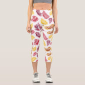 Muster tropischer Blätter 20 Capri Leggings (Vorderseite)