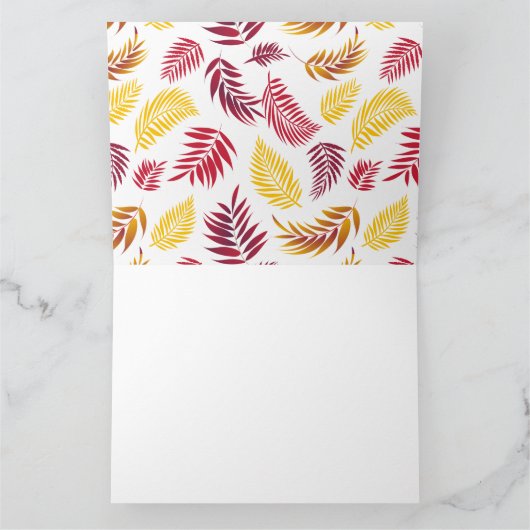 Muster tropischer Blätter 20 Dankeskarte (Innenseite)