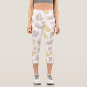 Muster tropischer Blätter 7 Capri Leggings (Vorderseite)