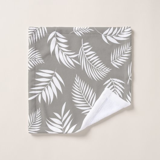 Muster tropischer Blätter 9 Badhandtuch Set (Waschlappen)