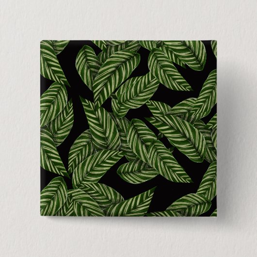 Muster tropischer Blätter Button (Vorderseite)