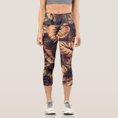 Muster tropischer Blätter Capri Leggings (Vorderseite)