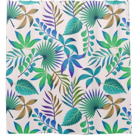 Muster tropischer Blätter Duschvorhang (Vorderseite)