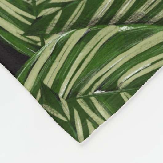 Muster tropischer Blätter Fleecedecke (Ecke)