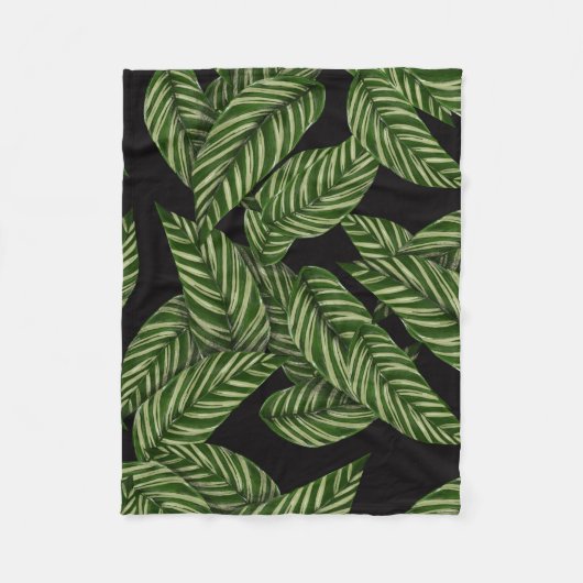 Muster tropischer Blätter Fleecedecke (Vorderseite)