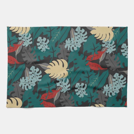Muster tropischer Blätter Geschirrtuch (Horizontal)