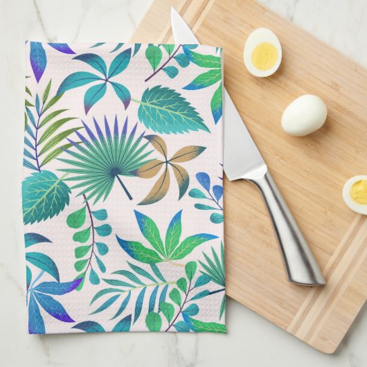 Muster tropischer Blätter Geschirrtuch (Viertel Falte)