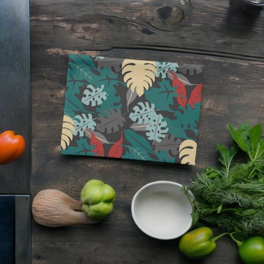 Muster tropischer Blätter Geschirrtuch