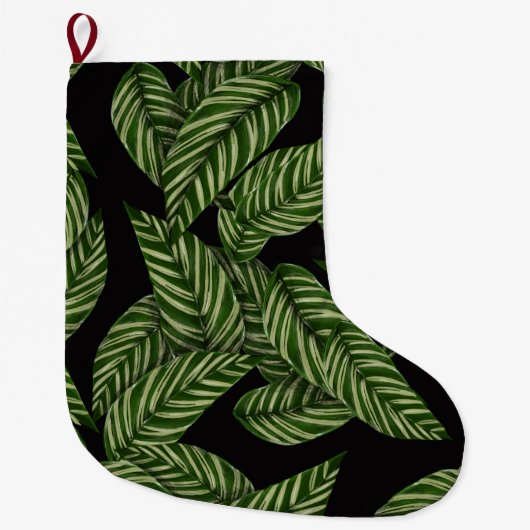 Muster tropischer Blätter Großer Weihnachtsstrumpf (Vorderseite)
