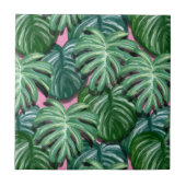 Muster tropischer Blätter - Grüne Folien Fliese (Vorderseite)
