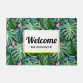 Muster tropischer Blätter - Grüne Folien Fußmatte (Vorderseite)