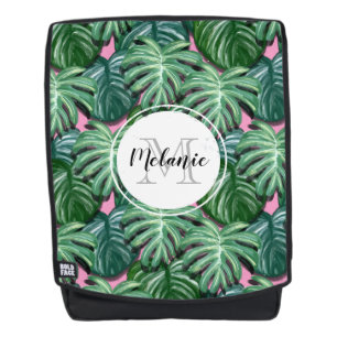 Muster tropischer Blätter - Grüne Folien Rucksack