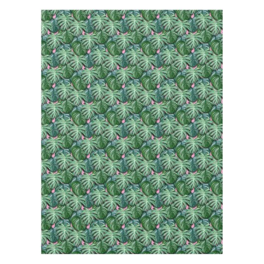 Muster tropischer Blätter - Grüne Folien Tischdecke (Vorderseite)