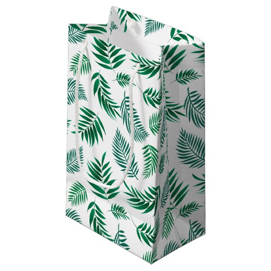 Muster tropischer Blätter Kleine Geschenktüte (Vorderseite Schrägansicht)