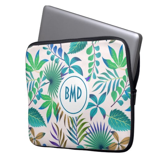 Muster tropischer Blätter Laptopschutzhülle (Vorderseite Links)
