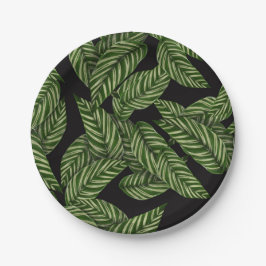 Muster tropischer Blätter Pappteller