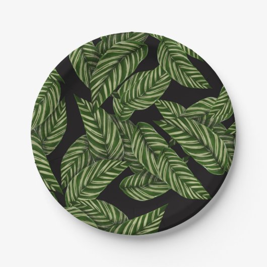 Muster tropischer Blätter Pappteller (Vorderseite)