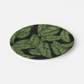 Muster tropischer Blätter Pappteller (Schrägansicht)