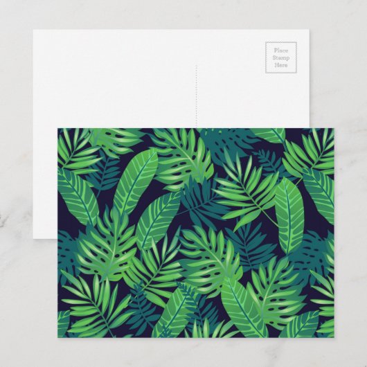 Muster tropischer Blätter Postkarte (Vorne/Hinten)