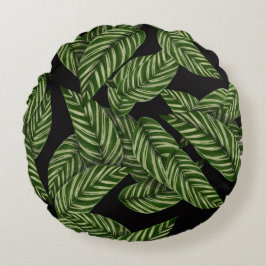 Muster tropischer Blätter Rundes Kissen