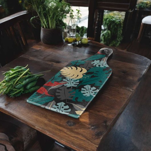 Muster tropischer Blätter Schneidebrett