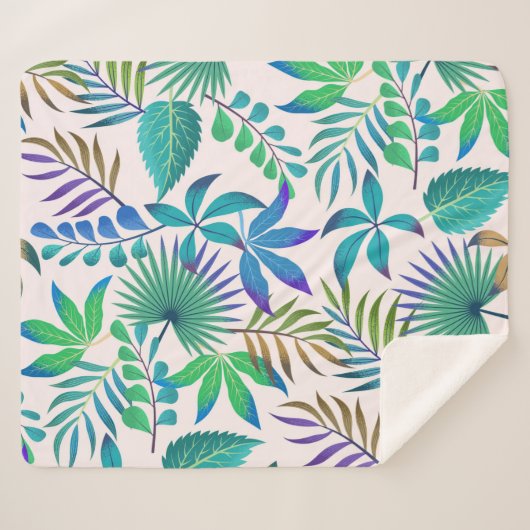Muster tropischer Blätter Sherpadecke (Vorderseite (Horizontal))