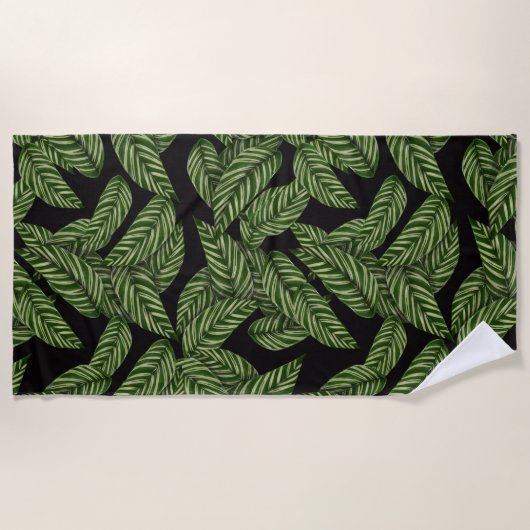 Muster tropischer Blätter Strandtuch (Vorderseite)