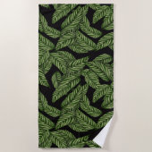 Muster tropischer Blätter Strandtuch (Vorderseite)