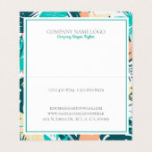 Muster tropischer Blätter Visitenkarten (Innenseite Aufgefaltet)