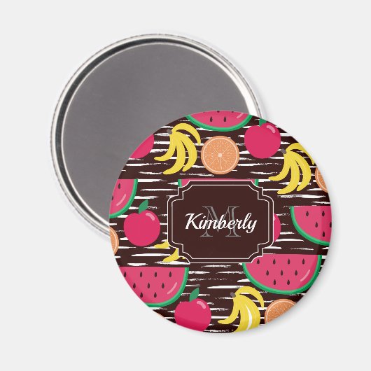 Muster tropischer Früchte Magnet (Vorderseite/Rückseite)